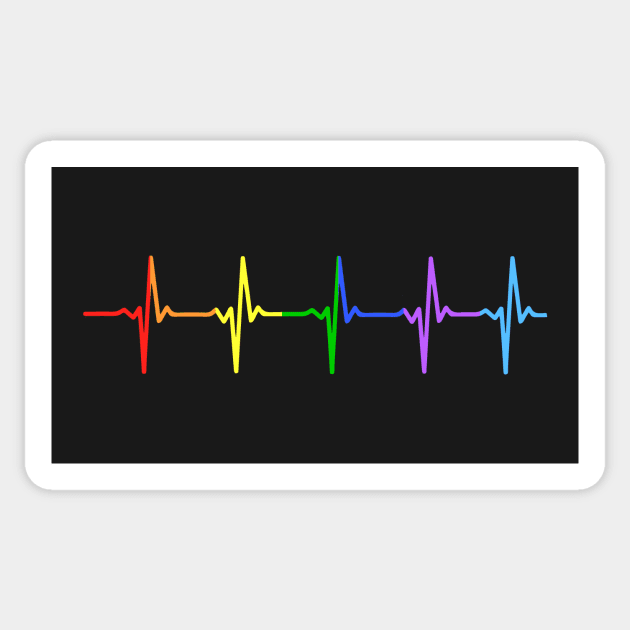 Gay Pride LGBT Heartbeat Pulse Sticker by thingsandthings